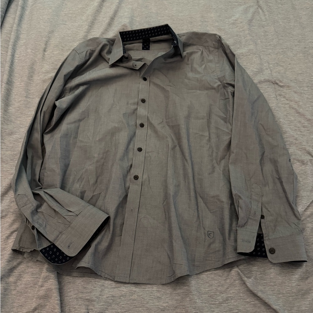 C.I. Castro Men's Gray Button-Down Shirt